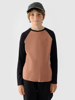 Chlapčenské obyčajné tričko s dlhým rukávom 4F Junior 4FJWAW24TLONM293-65S