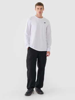 Pánske obyčajné tričko s dlhým rukávom 4F 4FWMM00TLONM432-10S