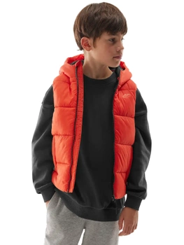 Chlapčenská prešívaná kapucňa bez rukávov 4F