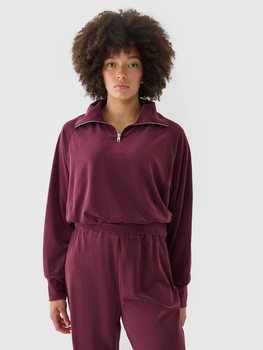 Dámska velúrová mikina 4F 4FRAW24TSWSF2054-60S bez kapucne