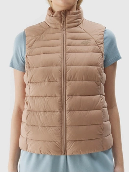 Dámska prešívaná páperová vesta s recyklovanou výplňou 4F