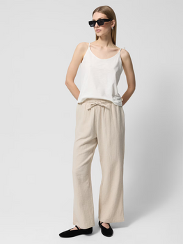 Dámske bavlnené mušelínové nohavice Outhorn OTHWSS24TTROF1017-83S