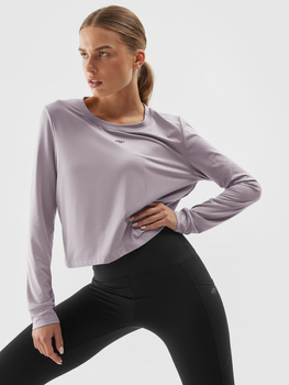 Dámsky rýchloschnúci slim tréningový pulóver s dlhým rukávom 4F