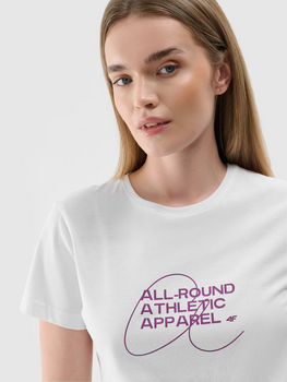 Dámske slim tričko s potlačou 4F 4FRSS24TTSHF2499-10S