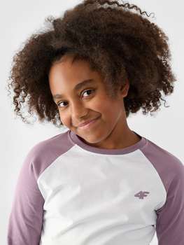 Dievčenské obyčajné tričko s dlhým rukávom 4F Junior 4FJWAW24TLONF291-51S