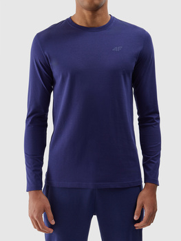 Pánske hladké bavlnené tričko s dlhým rukávom 4F